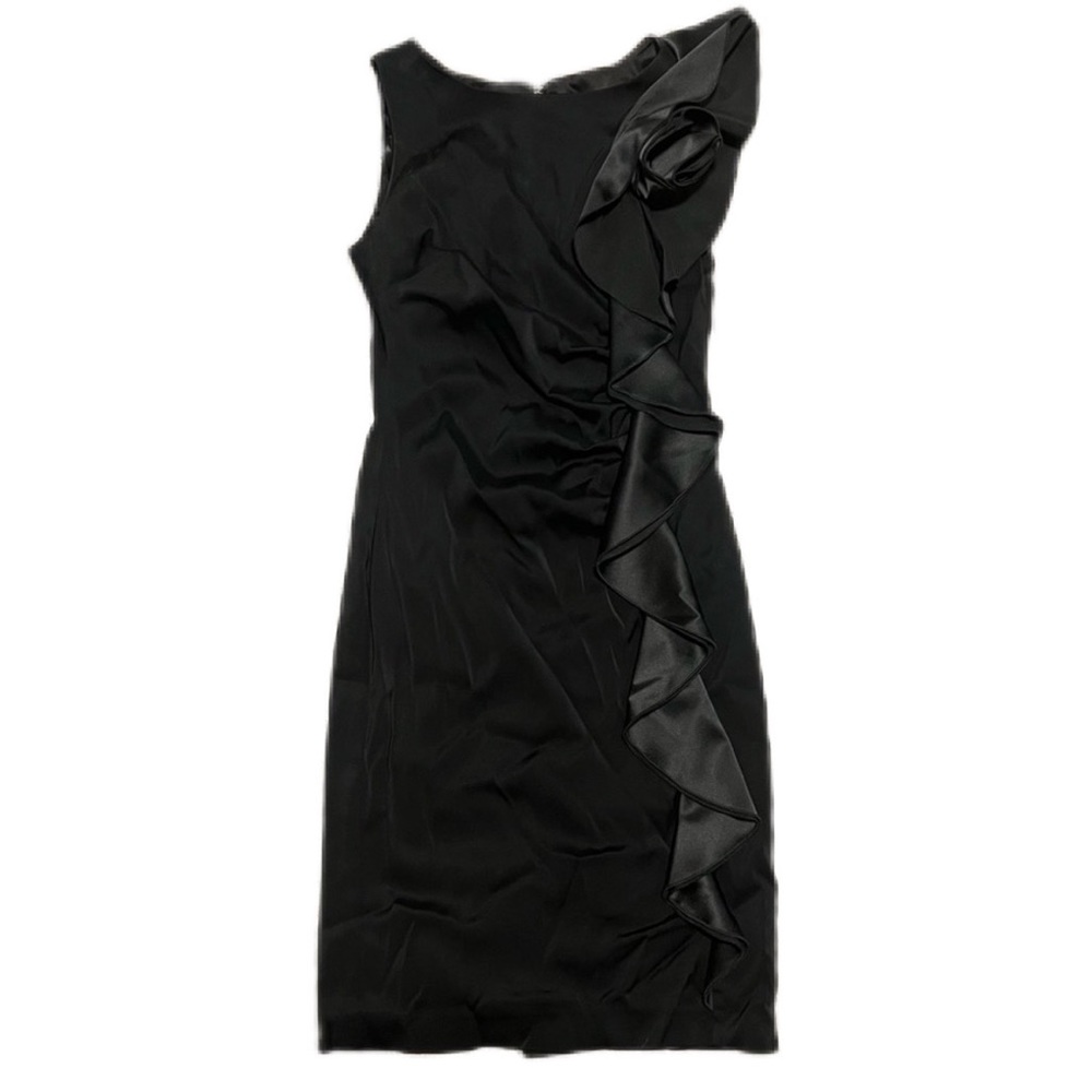 Le Château - Black Dress with Rosette and Ruffle details
